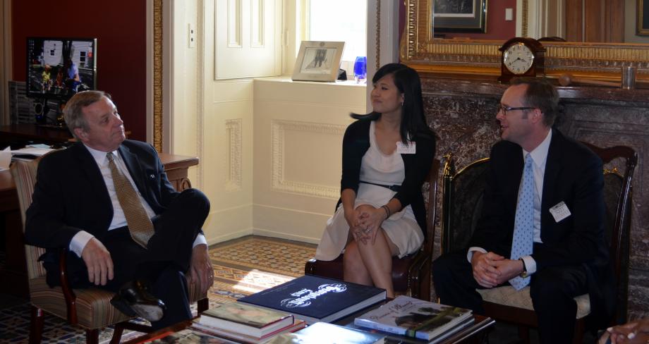 Senator Dick Durbin (D-IL) met with teachers from The New Teacher Project to discuss support for Title I Schools.